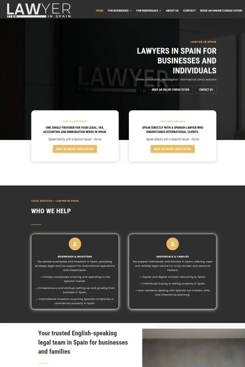 Diseño web para abogados internacional Diseño web para abogados internacional